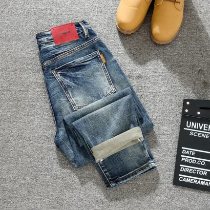 Spring/Summer Retro Trendy Brand American Jeans Men's Versatile Harlan Slimming Heavy Weight High Street Trendy Denim Pants